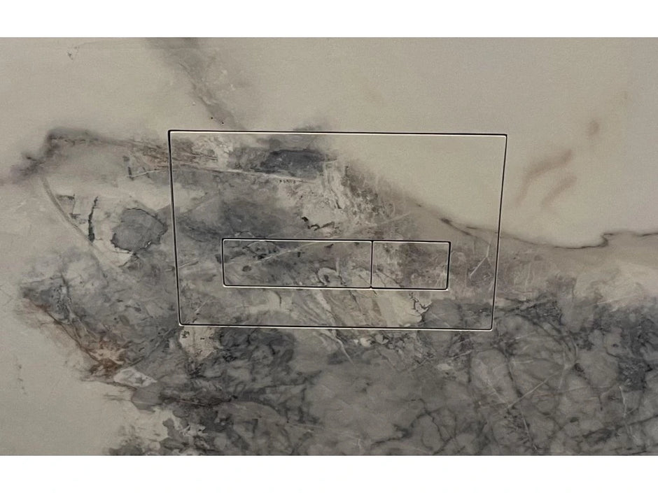 Complete Universal Concealed Toilet Flush Button Set EasyToTile – Round Edge (3-in-1 Cutout)