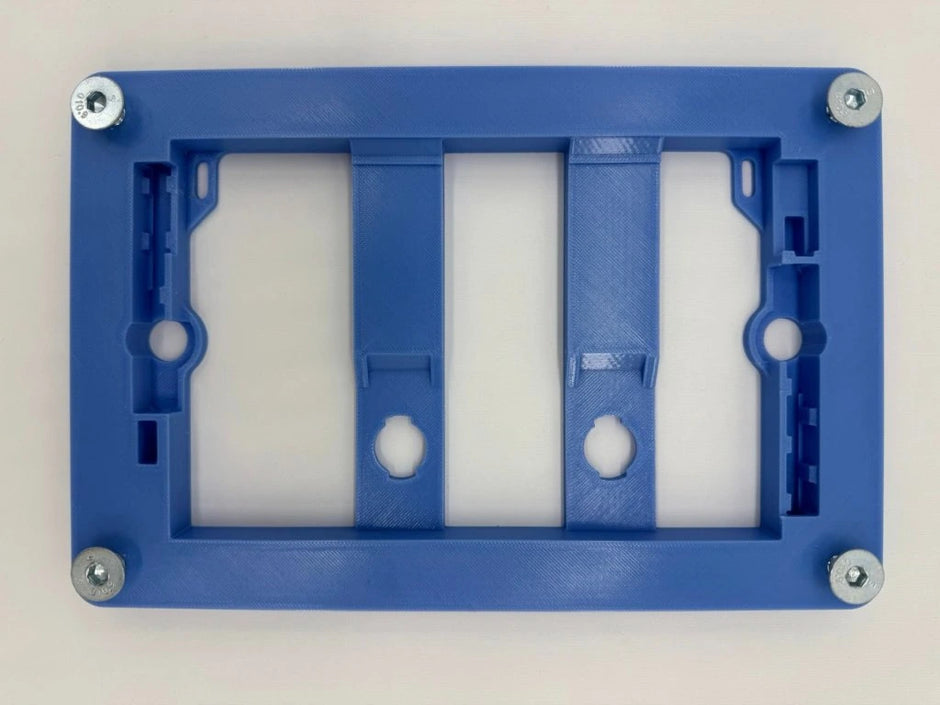 Concealed WC Flush Plate EasyToTile – Geberit Sigma with Blue BASE (3-in-1 Cutout)