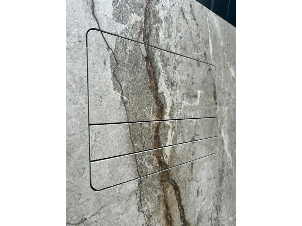 Concealed WC Flush Plate EasyToTile – TECE SIDE Round Edge (with Installation Template)