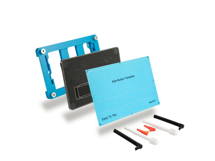 Täielik Peidetud WC Loputusnupu Komplekt EasyToTile – Geberit Sigma KÜLJEL koos Sinise ALUSEGA (3-ühes Lõige)