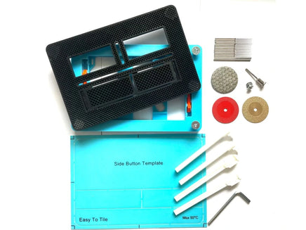 Täielik Peidetud WC Loputusnupu Komplekt EasyToTile – Geberit Sigma KÜLJEL koos Sinise ALUSEGA (3-ühes Lõige)