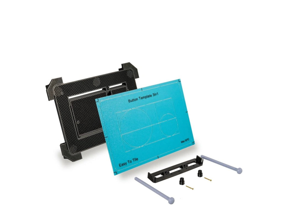 Universal Integrated Magnetic Toilet Flush Button EasyToTile (3-in-1 Cutout)