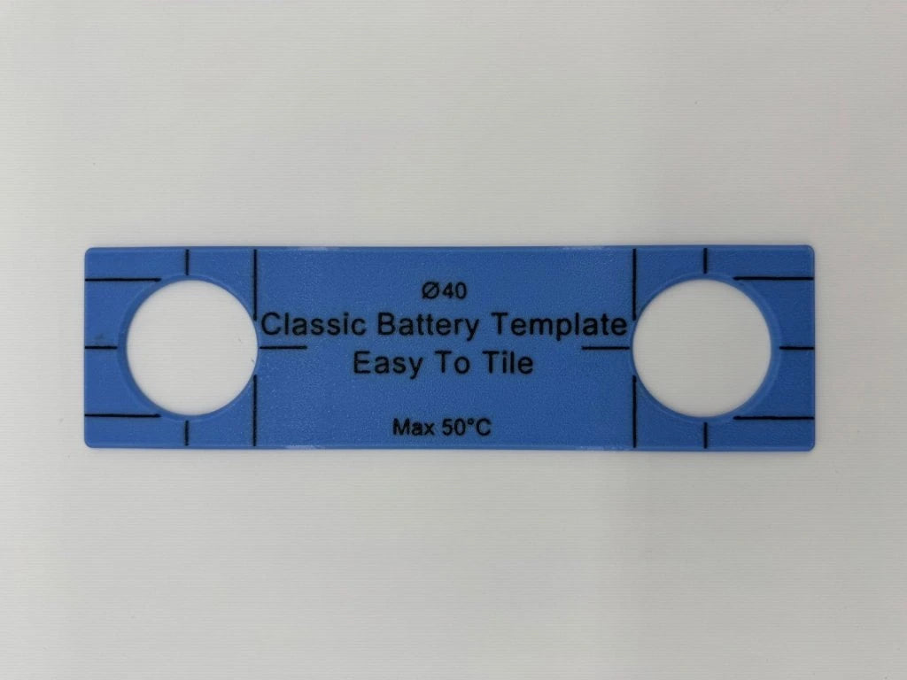 WC Flush Button Template EasyToTile – Classic Battery (6 × 21.5 cm)