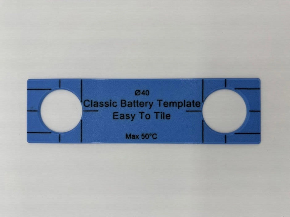 WC Flush Button Template EasyToTile – Classic Battery (6 × 21.5 cm)