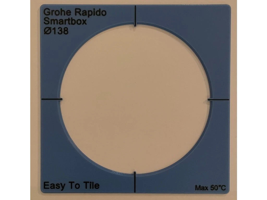 Paigaldusmall EasyToTile – Grohe Rapido SmartBox Ø 138 mm (18 × 18 cm)