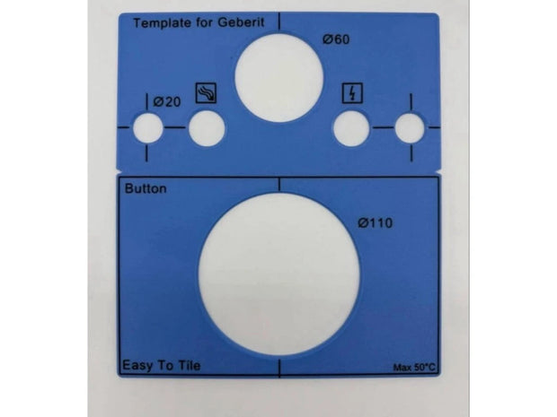 WC Flush Plate Installation Template EasyToTile – Geberit / Classic Geberit (22 × 25 cm)